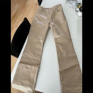 100% leather camel pants - jean style